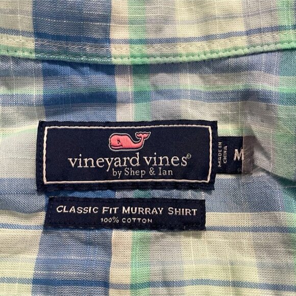 Men's Vineyard Vines Size Medium Button Down Shirt Collared Long Sleeve Plaid - Picture 5 of 7